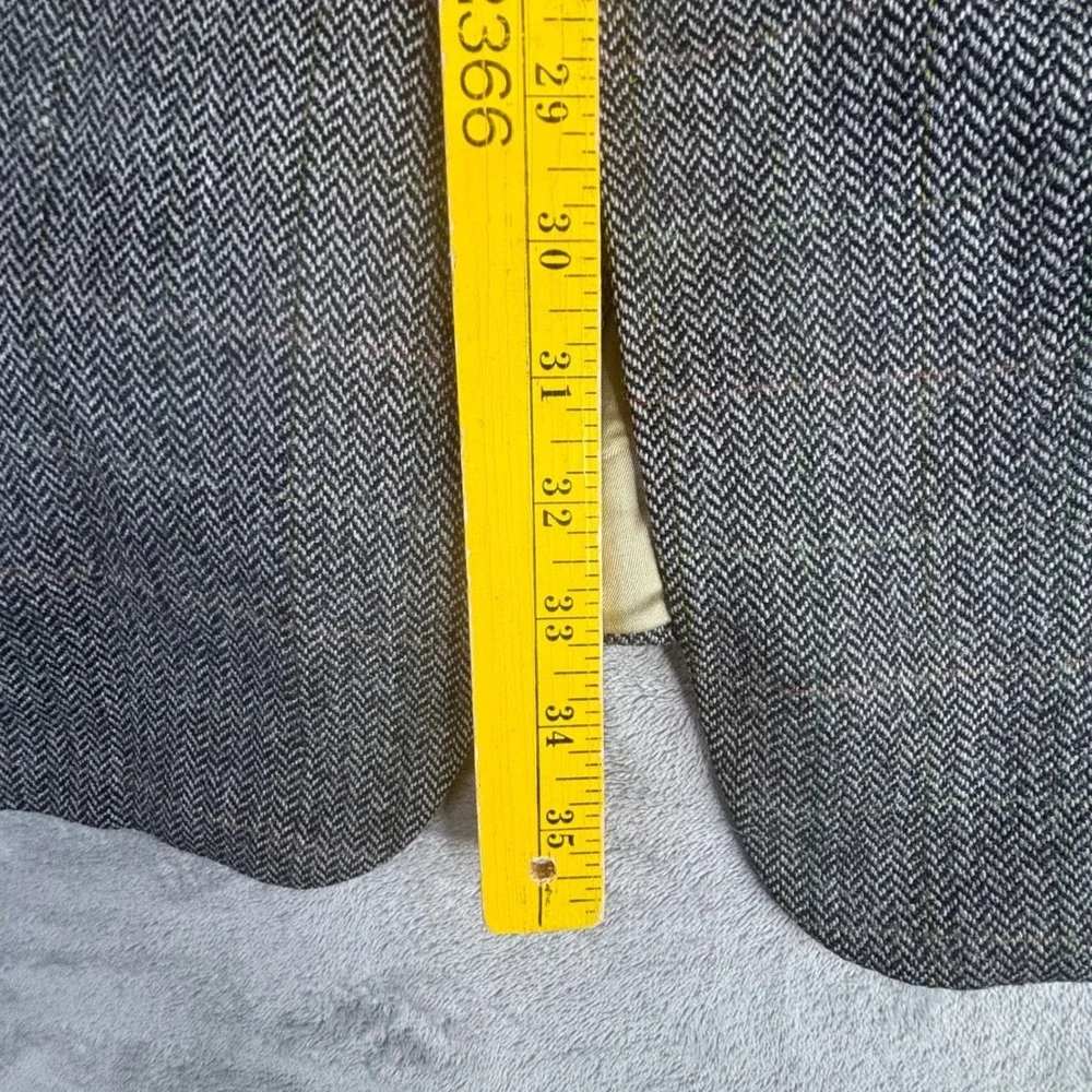Brooks Brothers Blazer Mens 48L Grey Herringbone Wool Windowpane Sport‎ Coat USA